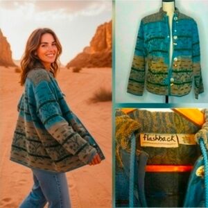 VINTAGE | Southwestern Tapestry Prairie Boho Jacket LARGE